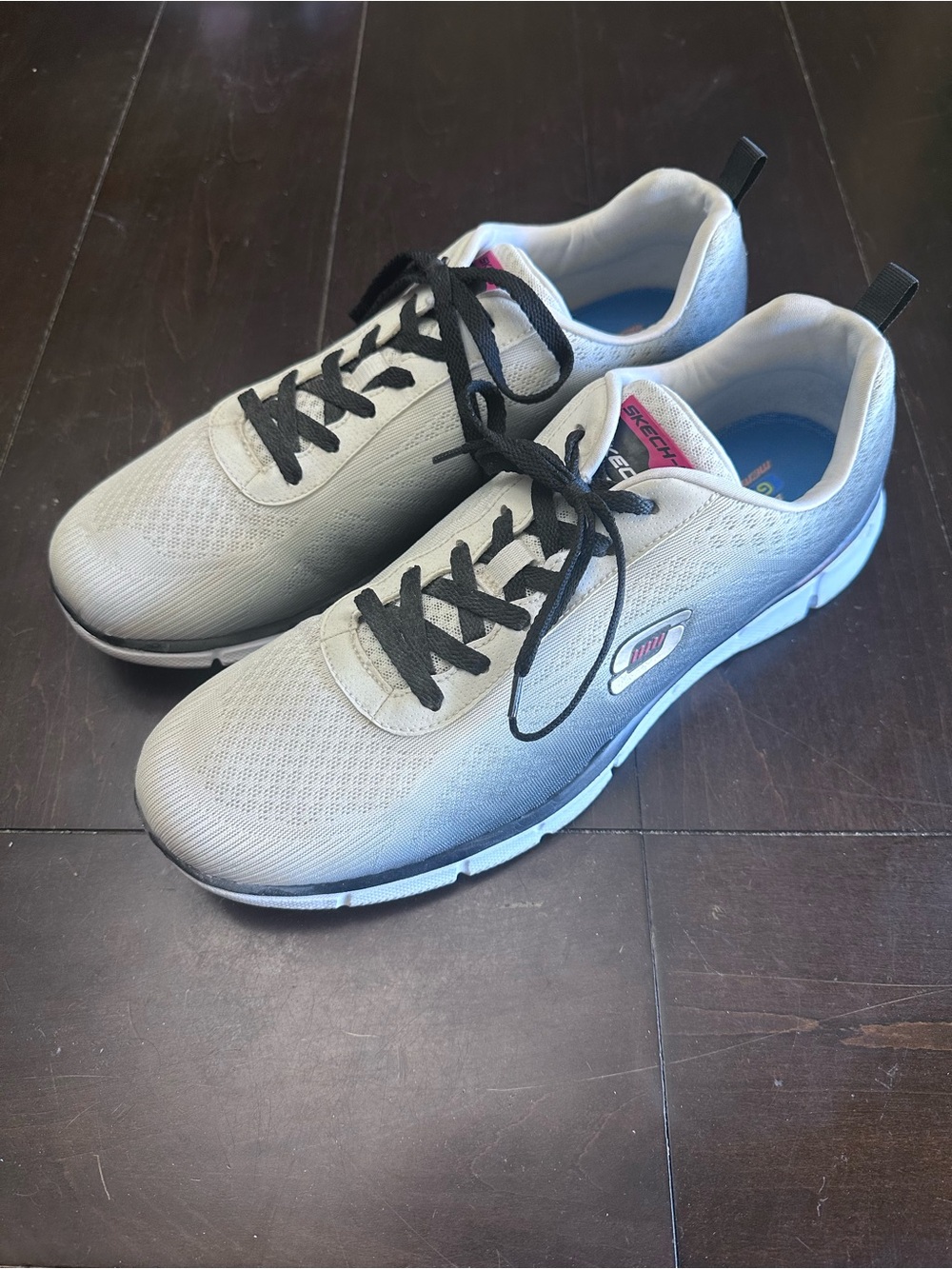 Skechers Men's Light Gray Athletic Sneakers with Black Laces